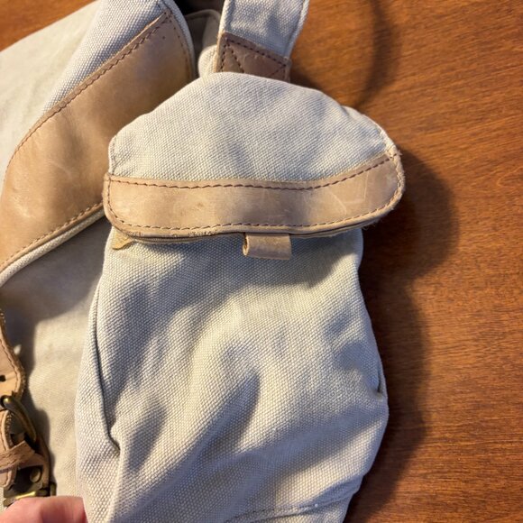 Vintage L.L. Bean messenger bag canvas leather buckle crossbody - Picture 4 of 14